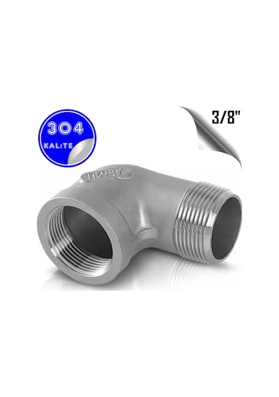 Paslanmaz Çelik 304 Kalite 3/8" Kuyruklu Dirsek