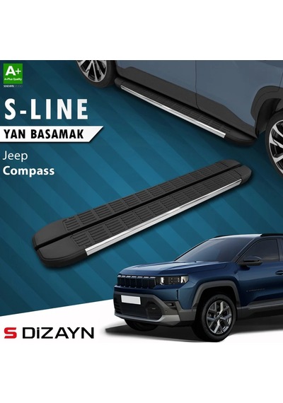S-dizayn Jeep Compass 3 S-line Krom Yan Basamak 193 Cm 2025 Üzeri A+ Kalite