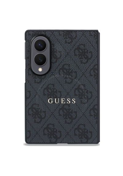 Samsung Uyumlu Galaxy Z Fold 8 Kılıf Guess Lisanslı M-safe Özellikli Pu Deri 4g Desenli Yazı Logolu Kapak Siyah