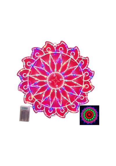 Led Işıkları İle Rustik Çiftlik Kırmızı Ayçiçeği Çelenk, Açık Noel Veya Sahne Ayarı İçin Çok Yönlü Çiçek Dekoru