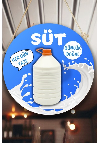 Günlük Süt Dükkanı İçin Duvar, Kapı, Çift Taraflı Askılı Pano Karşılama Tabelası, Süt Mandıra Süsü