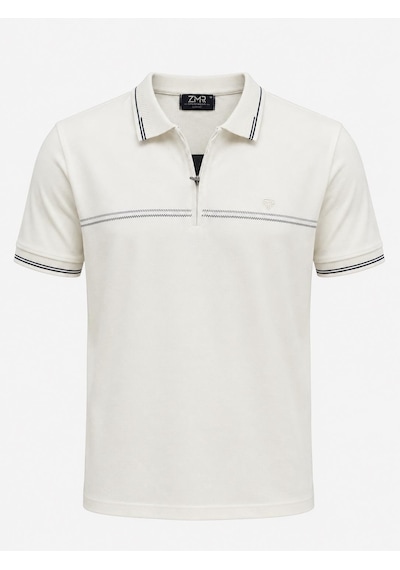 Classics Men Zamur Slim Fit Erkek Polo Yaka Kısa Kol Tişört 7706 Ekru