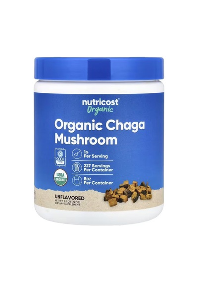 Nutricost Organic Chaga Mushroom 227 Gr. - Organik Chaga Mantarı Takviye Edici Gıda