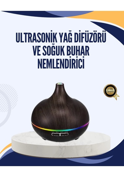Northcity Led Işıklı Sessiz Çalışan Soğuk Buhar Nemlendirici - Aromaterapi Ve Gece Lambası