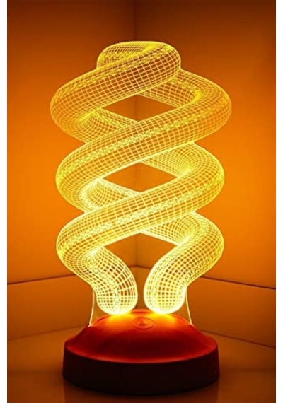 3 Boyutlu 3d Görünümlü Helezon Led Lamba Genel