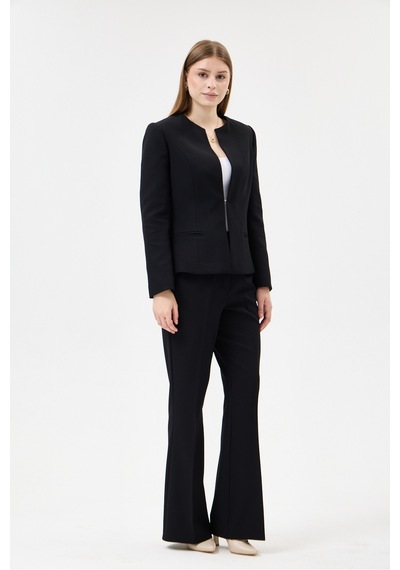 Velnara Moda Siyah Klasik Kadın Takım Elbise-sıfır Yaka Ceket & İspanyol Paça Pantolon Siyah - 927017052 Siyah Velnara Moda Siyah Klasik Kadın Takım Elbise-sıfır Yaka Ceket & İspanyol Paça Pantolon Siyah - 927017052 Siyah