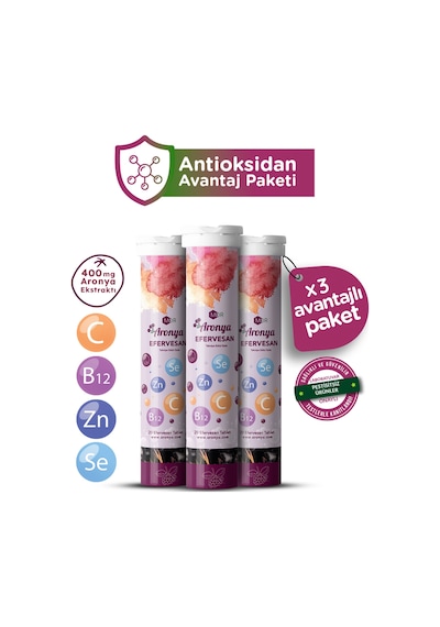 Mor Aronya Takviye Edici Gıda 3 x 20 Efervesan