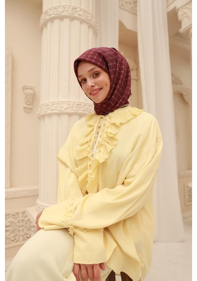 Silk Home Olinda Eşarp 48004-68 Vişne, Gri