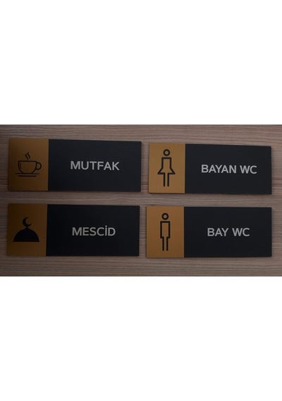 Modern Ve Şık Tasrım Inox Wc-Mufak-Mescid Yönlendirme Tabelası