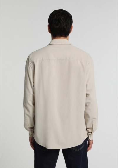 Colin's Colins Regular Fit Shirt Neck Düz Erkek Taş Uzun Kol Gömlek Cl1081843 Q1.v1 Stn