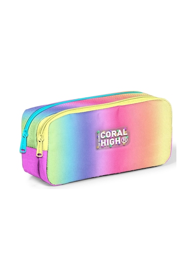 Coral High Kids Renk Geçişli Desenli İki Bölmeli Kalem Çantası 22143 Pembe - Sarı