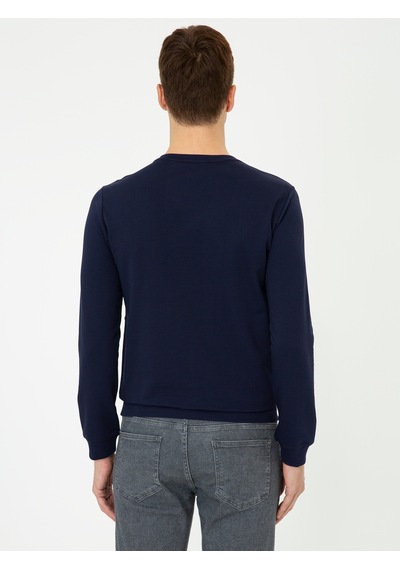 Lacivert Slim Fit Sweatshirt