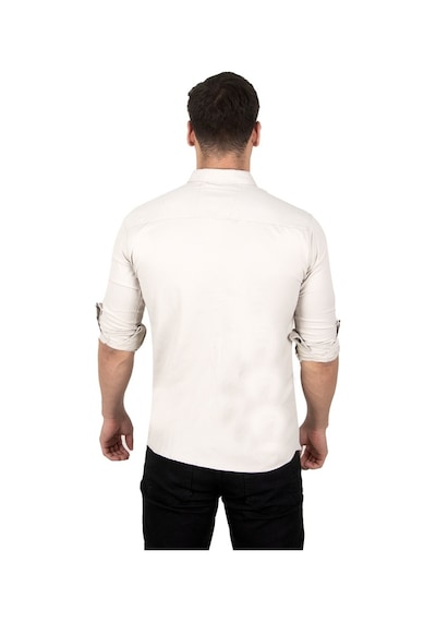 Deepsea Erkek Bej Fitilli Çıtçıtlı Kot Gömlek 300421 Bej