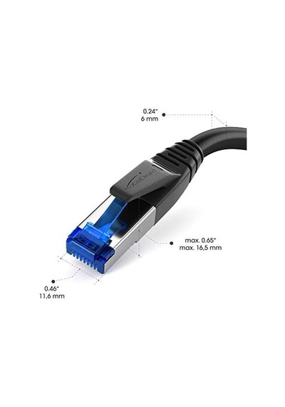 Cat 7 Ethernet Kablosu, Kırılmaya Dayanıklı 20m 10 Gbit Ağ, 0,25-30m Arasında Mevcut Yüksek Hızlı Ağlar İçin Yama Kablosu, Pc, Anahtar/yönlendirici/modem,, Siyah