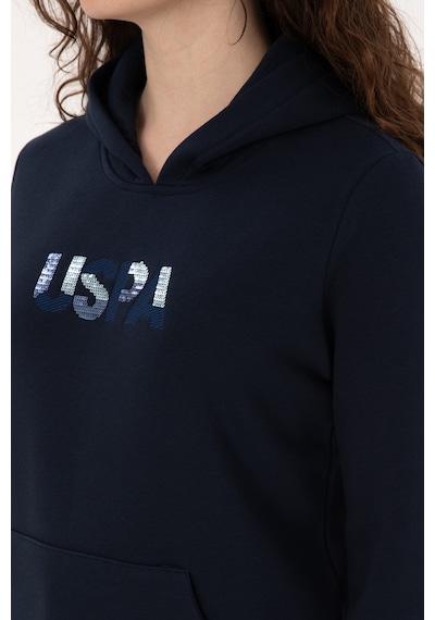 U.S. Polo Assn. Kadın Lacivert Kapüşonlu Basic Sweatshirt 50307711-VR033