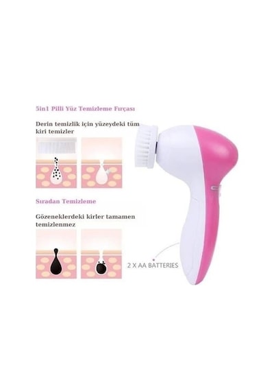 Pilli Yüz Cilt Temizleme Cihazı Siyah Nokta Peeling Fırça Seti Vücut Yüz Bakımı Masaj Aleti Lisinya