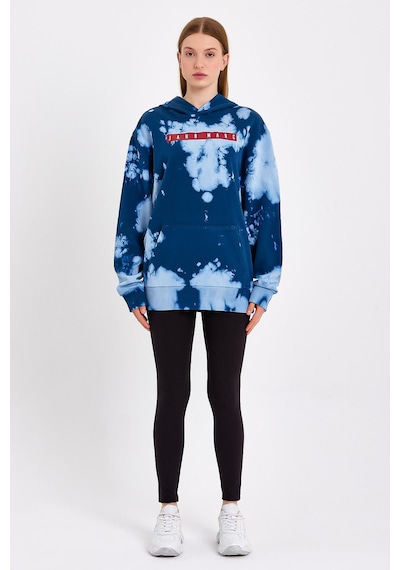 JAHR MARC Batik Yıkamalı Mavi Oversize Sweatshirt - S