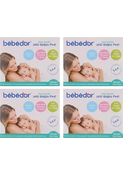 Bebedor Aloe Veralı Jelli Göğüs Pedi 24 Adet - 4 KUTU