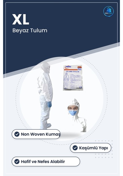 Koruyucu Tulum İş Güvenliği Elbisesi Non Woven Beyaz Xl Hafif Nef Çok Renkli