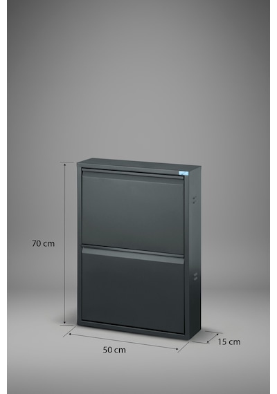 Lıccıa Metal Ayakkabılık 2 Li Model Antrasit