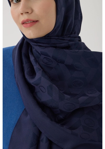 Valentino Orlandi Logo Serisi Monogram Şal - 06244 Lacivert
