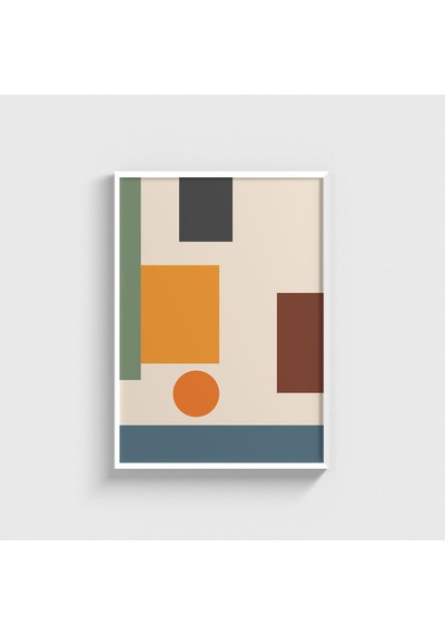 Geometrik Bloklar 3 Tablo Çerçeveli Poster Duvar Dekorasyonu Beyaz Çerçeveli Tablo Beyaz Çerçeveli Tablo Dn11d200beyaz