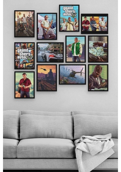 Gta 12 Parça Ahşap Mdf Tablo Zlltb205 Karışık - 241839745 Karışık