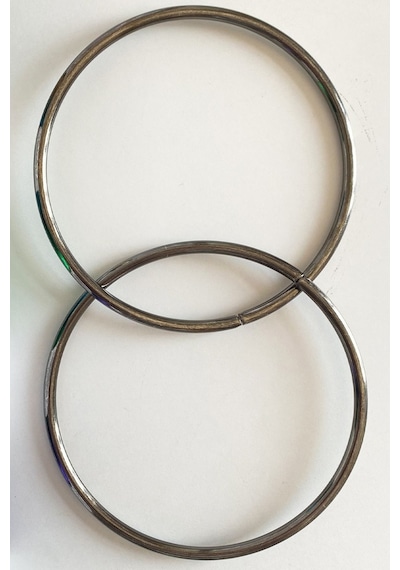 Vollen Yarn Metal Yuvarlak Halka Çanta Sapı 12 Cm Siyah