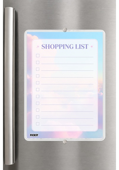 Alışveriş Listesi - A5 - Mıknatıslı - Pvc - Buzdolabı Notluk & Masaüstü - Yaz Sil - Planlayıcı - 4256 Çok Renkli