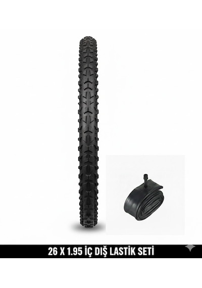 26 Jant Bisiklet İç Dış Lastik Seti - 26x1.95 Dış Lastik + İç Lastik Oto Kalın Sibop