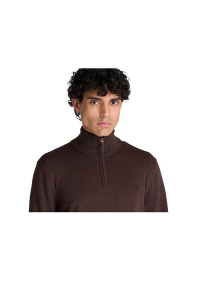 Bc0yhayc361-r Timberland Wıllıams Rıver Cotton 1-4 Zip Sweater Erkek Sweatshirt Kahve Bc0yhayc361-r