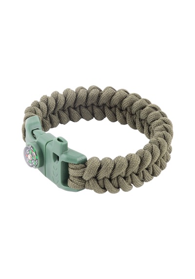 Paracord Haki Yeşil Bileklik Pusula Ateş Başlatıcı Magnezyum Çok Renkli