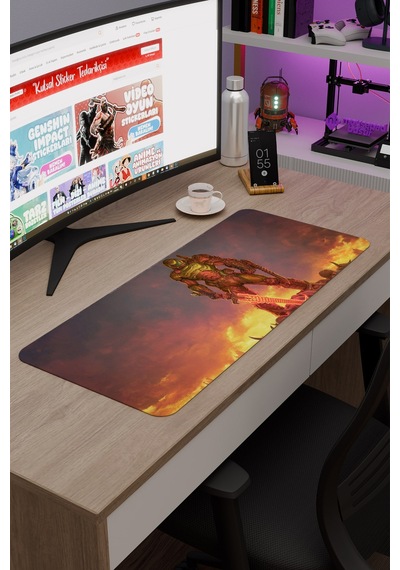 Doom Kaymaz Dikişli Kauçuk Oyuncu Mousepad V4 - 70x30 Xl Gaming Mouse Pad Fare Altlığı
