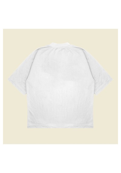 Tarzsokak Big Dream Baskılı Oversize Unisex Pamuklu Nefes Alan Kalın Kumaşlı Beyaz