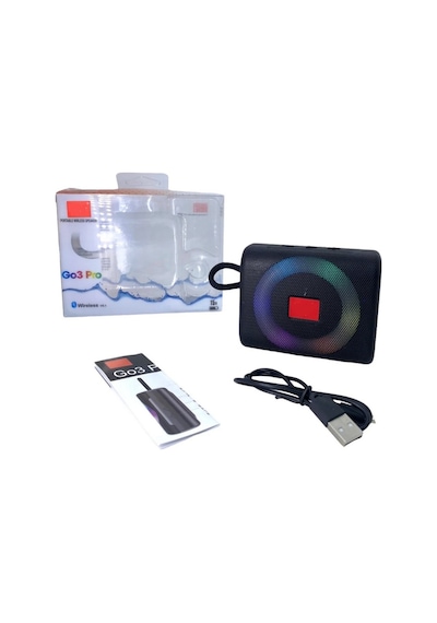 Go3 Pro 5w Bluetooth Speaker Rgb Led Işıklı Tws Özellikli Fm Radyo Sd Kart Usb Girişli Şarjlı Taşınabilir Hoparlör