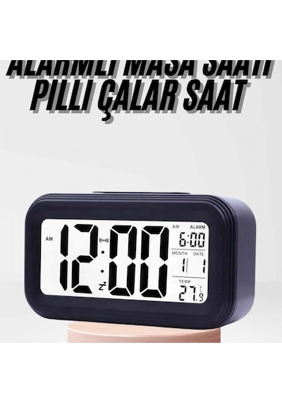 Dijital Işıklı Alarmlı Çalışma Masası Ekran Pilli Çalar Saat Renkli 74996293