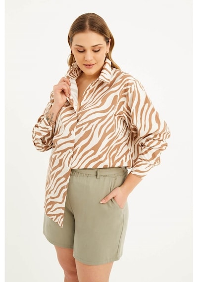 Myline Oversize Desenli Gömlek