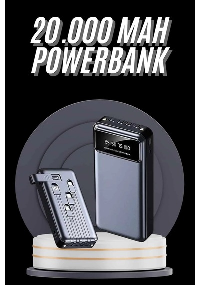 Ers Hızlı Şarj Özellikli 20.000 Mah Dijital Göstergeli Usb Girişli Android Ve İos Uyumlu Powerbank Çok Renkli 27225732