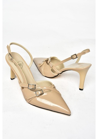 Fox Shoes S654071908 Ten Rugan Kısa Topuklu Kadın Ayakkabı Ten Rengi