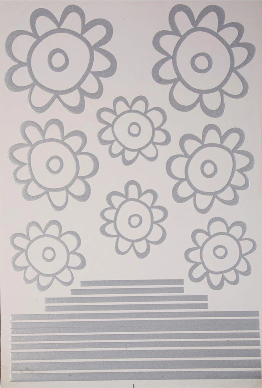 2 Adet Defter Sticker,laptop Sticker Gri Papatyalı Pvc 48x33x0,5cm