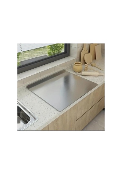 304 Paslanmaz 50x60 Cm Tek Bükümlü Metal Tezgah Koruyucu Kesme Tahtası Çok Amaçlı Mutfak Için Inox