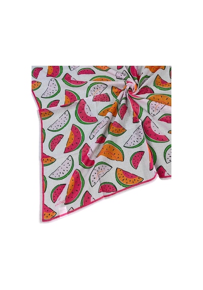Mim Eşarp Valino Soft Pamuk Çocuk Desenli Eşarp 70x70 Cm Açık Pembe - Karpuz