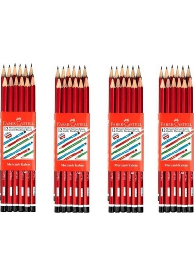 Faber-castell Kurşun Kalem Köşeli Mercanlı - 48 Adet