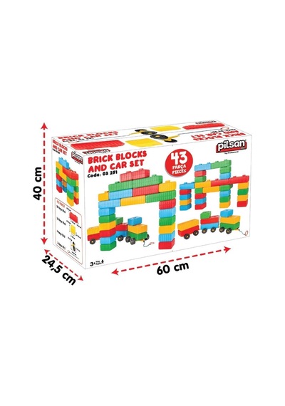 Mey İthalat 03251 Tuğla Blok Ve Araba Seti S172117281