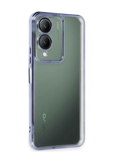 Vivo Y17s Uyumlu Kılıf Lensli Silikon - Açık Mavi