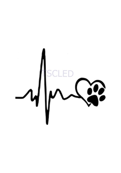 Araba Çıkartmaları Kardiyogram Aşk Köpek Sticker