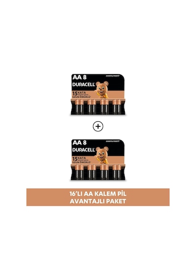 Alkalin Aa Kalem Pil, 1,5v Lr03 / Mn2400 , 8'li Paket X 2