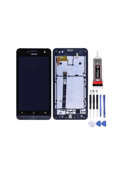 Asus Zenfone 5 Lite Uyumlu Lcd Ekran Çıtalı Siyah + Montaj Kiti