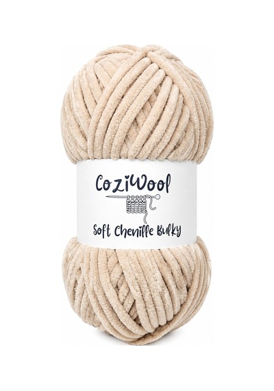Kadife İp Soft Chenille Bulky 5'li Paket 5x100 Gr 120 Mt El Örgü İpi Krem - 875823131