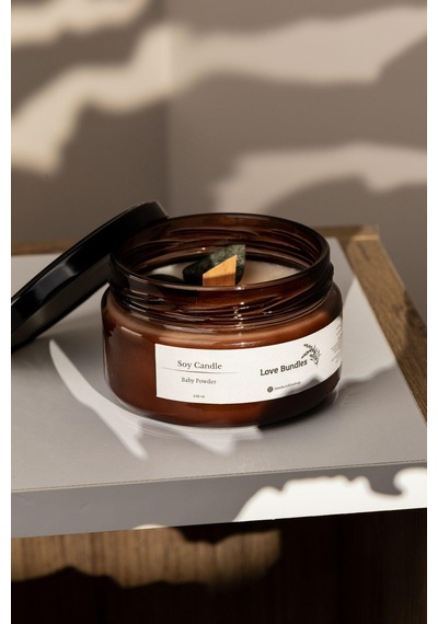 El Yapımı Bebek Pudrası Kokulu %100 Soya Wax Mumu 230ml-3219